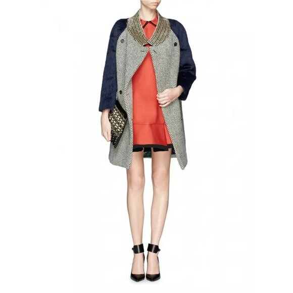 J.Crew  Women's Collection Tweed Coat With Jeweled Collar - Picture 1 of 4